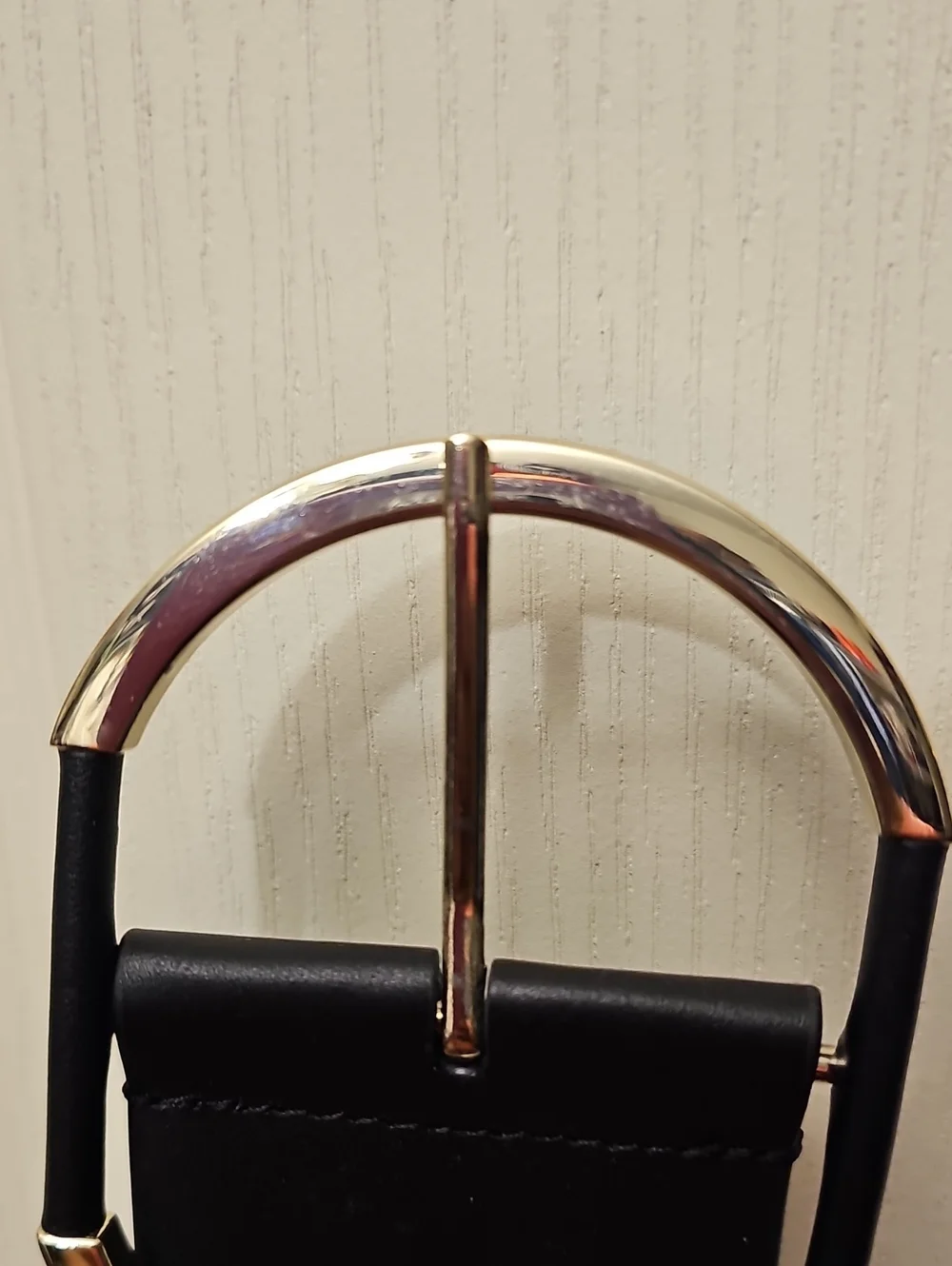 White House Black Market Black Belt with Gold Ring Buckle
